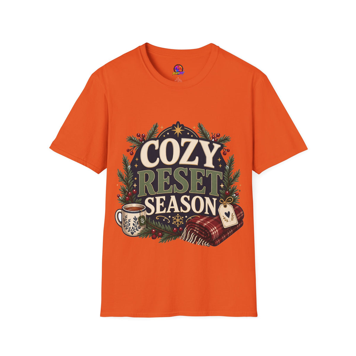 Cozy Reset Season T‑Shirt — Holiday Cozy Cabin Graphic Tee
