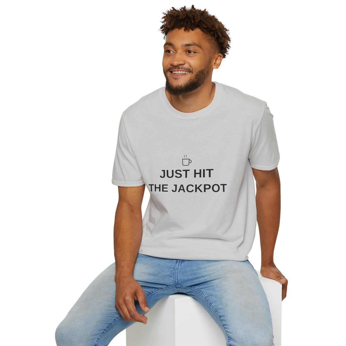 Just Hit the Jackpot T-Shirt — Coffee Minimalist Graphic Tee - Trending Now - August 2026