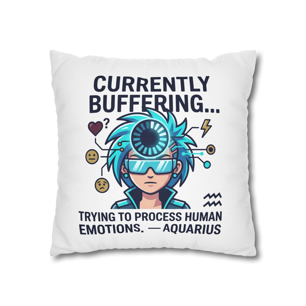 Aquarius Zodiac Spun Polyester Square Pillowcase