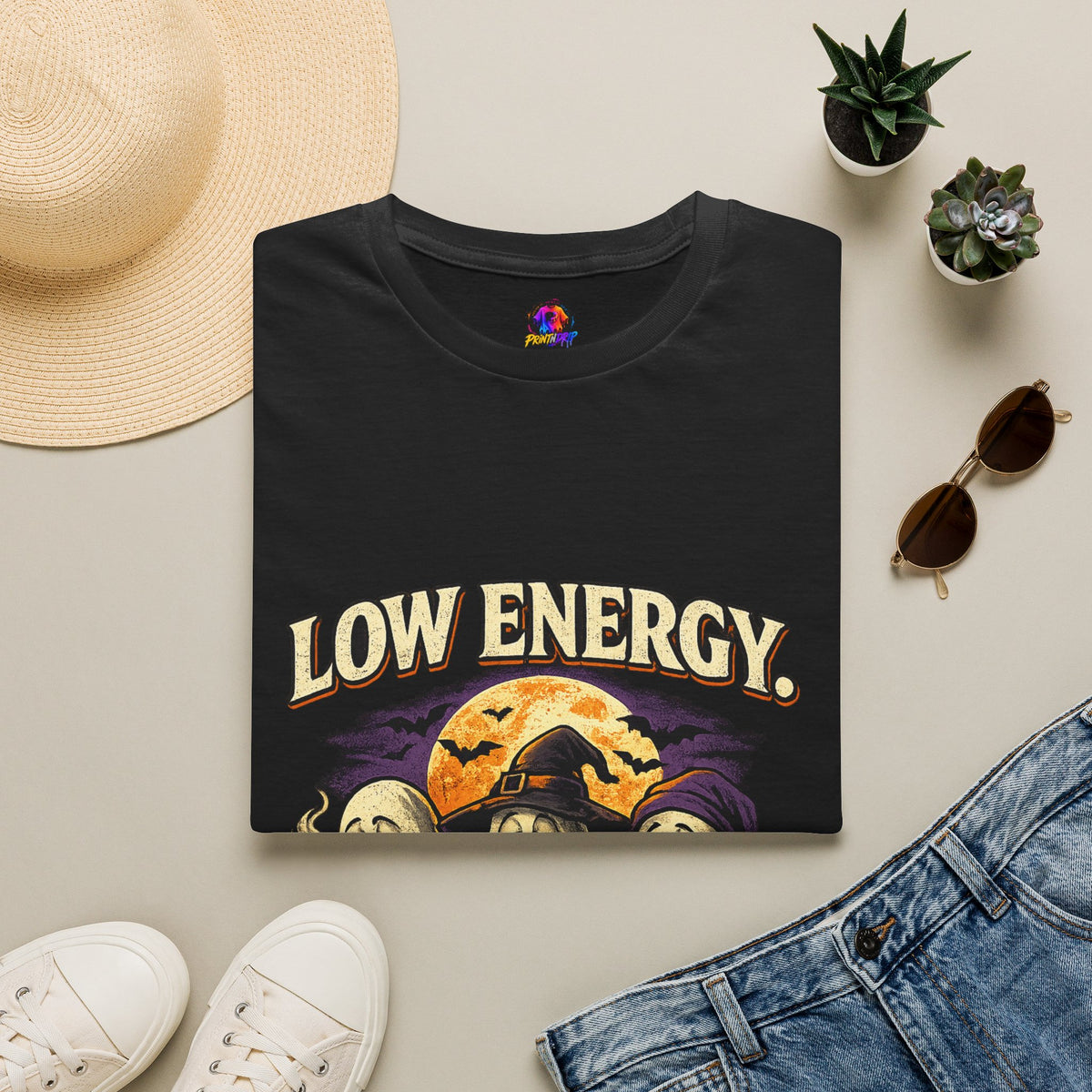 Halloween Low Energy High Spirit Unisex Softstyle T-Shirt