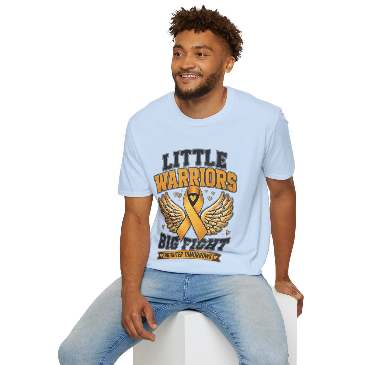 Kids T-Shirt — "Little Warriors Big Fight" Childhood Cancer Awareness Tee