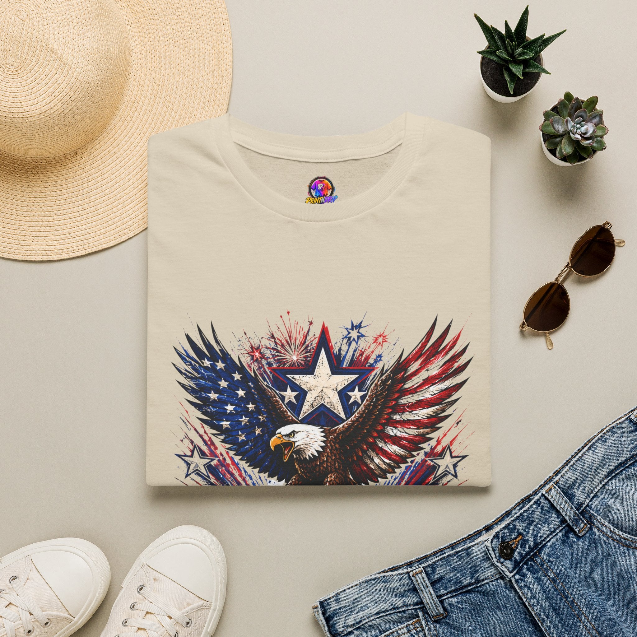 T-Shirt — Patriotic Eagle "250 Years Still Loud" American Flag Tee