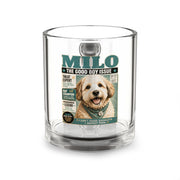Milo 'Good Boy Issue' 10oz Glass Coffee Mug – Cute Dog Magazine Design Milo Bailey Dog Dad Mom  Glass Mug 10 oz