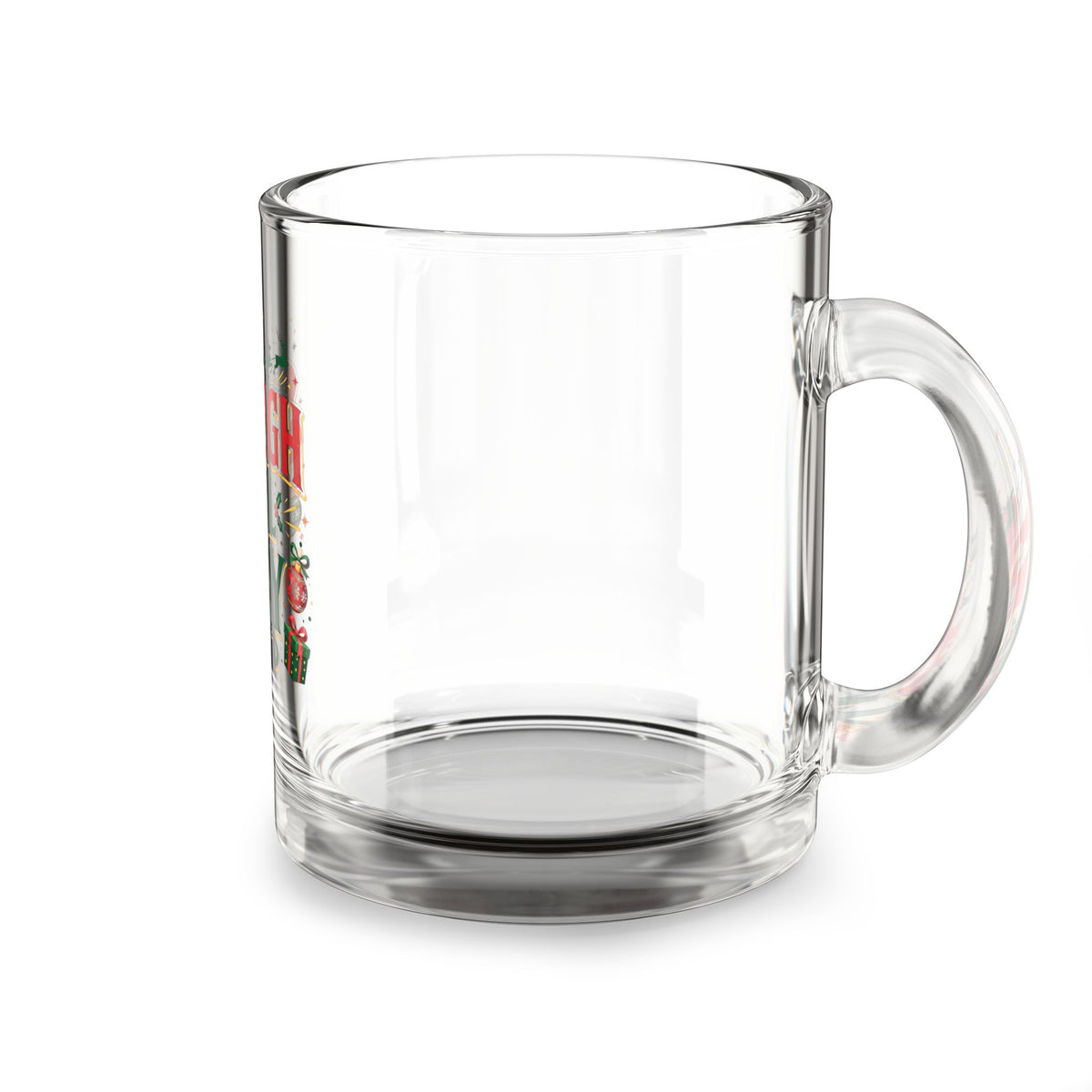 Christmas Glass Mug 10 oz Sleigh All Day Glass Mug — 10oz Christmas Holiday Coffee Cup