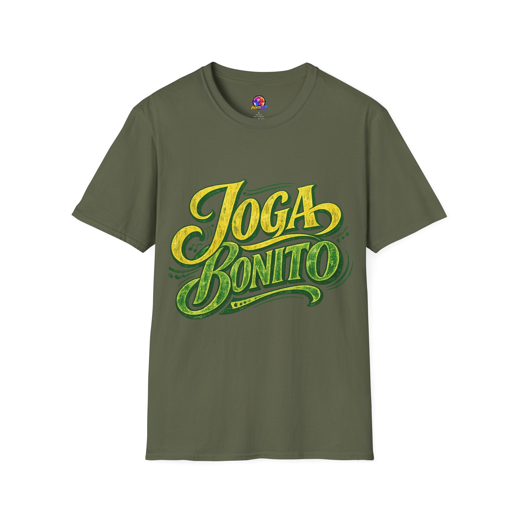 Brazil T-Shirt — 'Joga Bonito' Vintage Soccer Script Tee