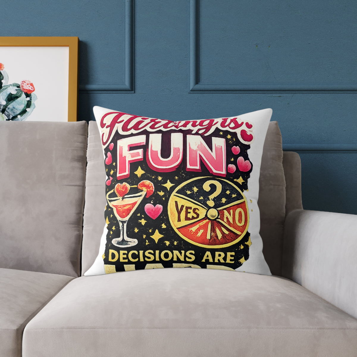 Libra Zodiac Flirting Is Fun Square Poly Canvas Pillow