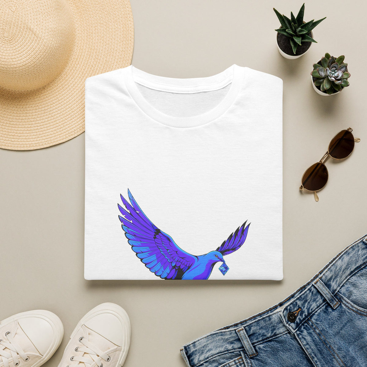 La Peace Vibes Flying Dove T-Shirt - Aesthetic Bird Graphic Tee - Trending Now - September 2026