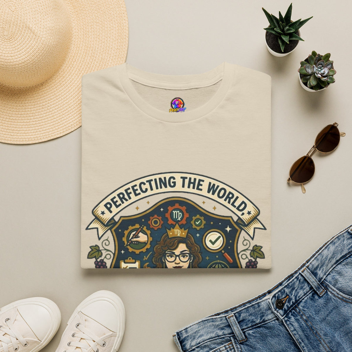 Virgo T‑Shirt — "Perfecting the World One Correction at a Time" Zodiac Tee
