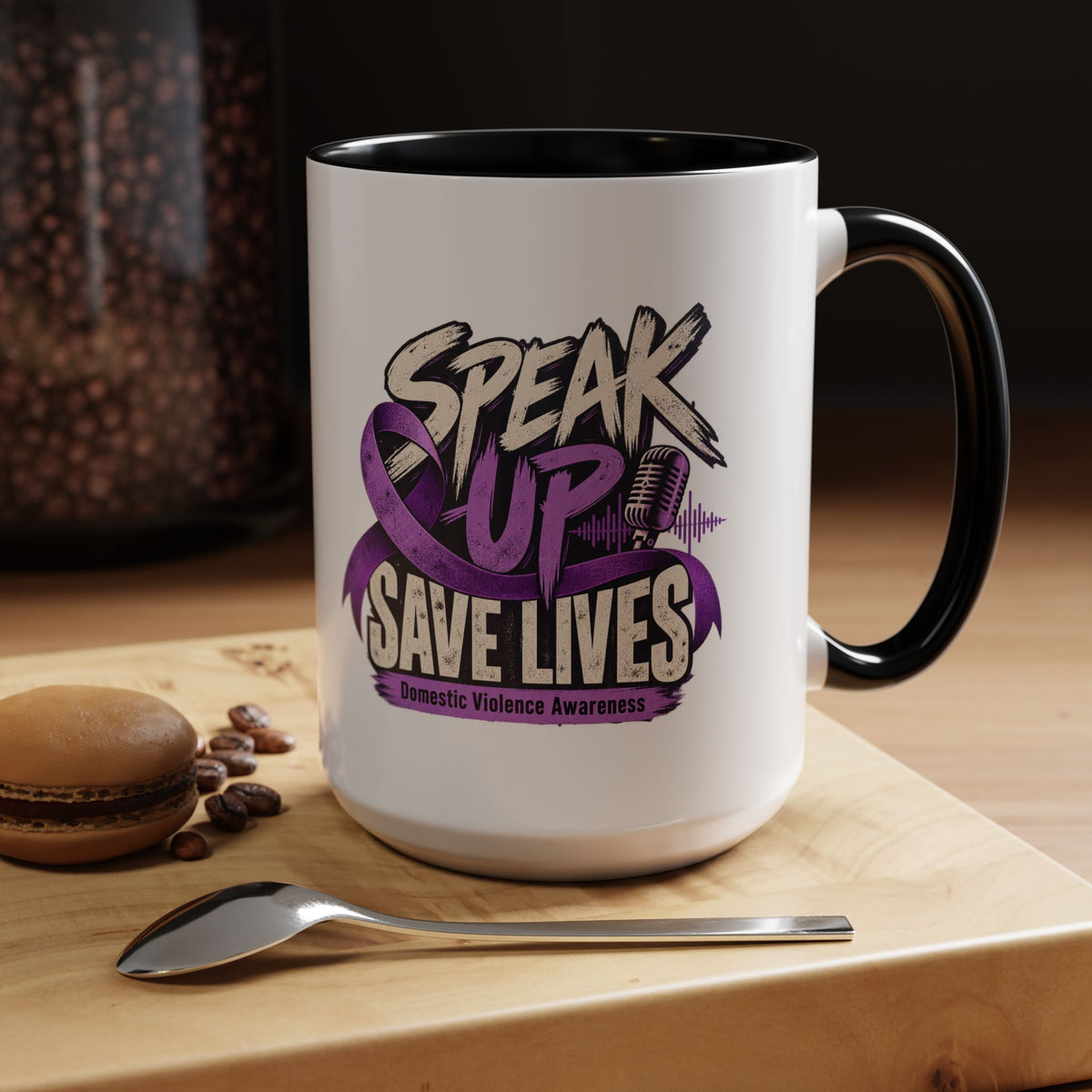 Speak Up Save Lives Domestic Violence Awareness Coffee Mug