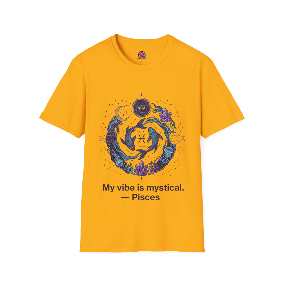 Pisces Mystic Vibes T-Shirt — Astrology Zodiac Tee with 'My vibe is mystical'