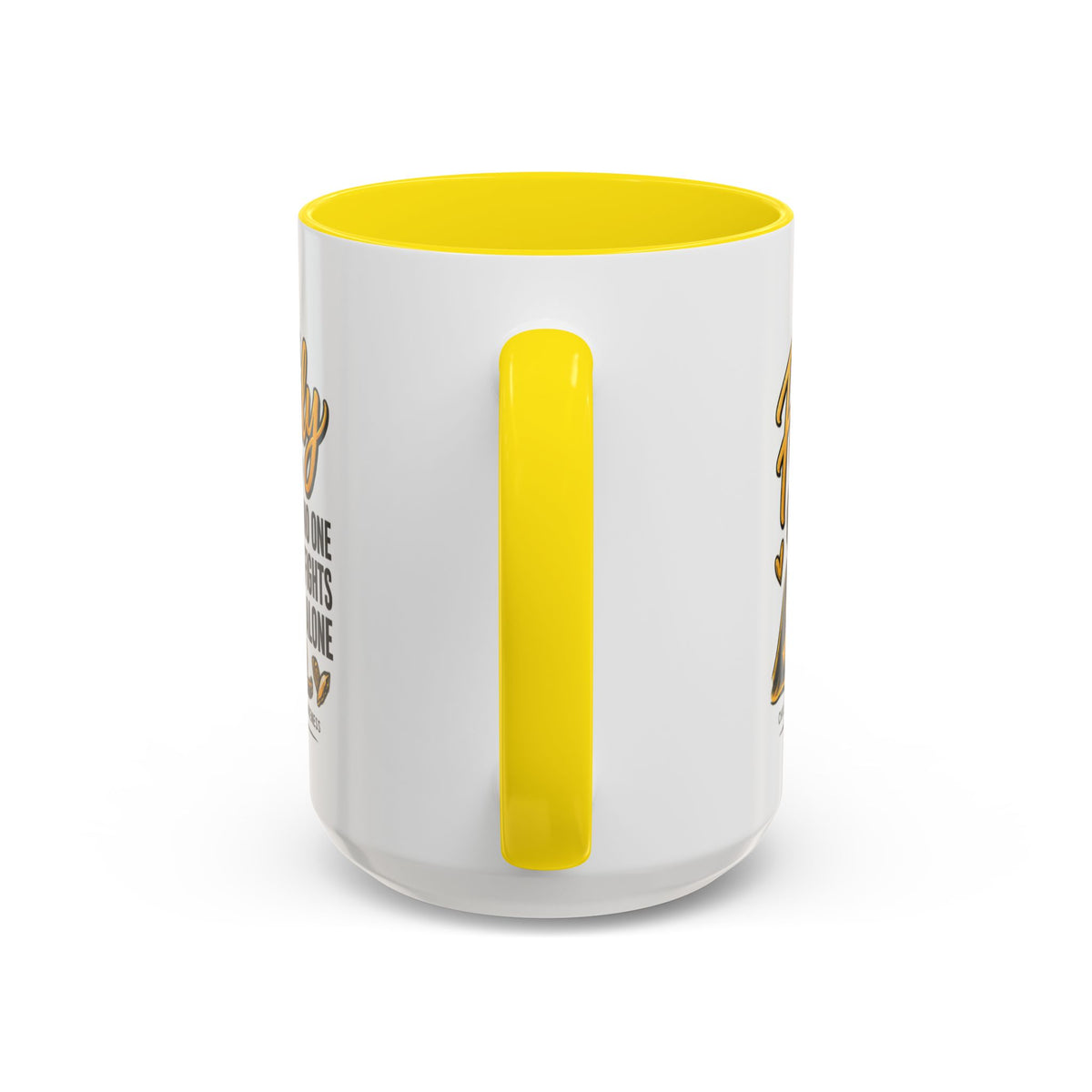 Childhood Cancer Awareness Coffee Mug — "In This Family No One Fights Alone"