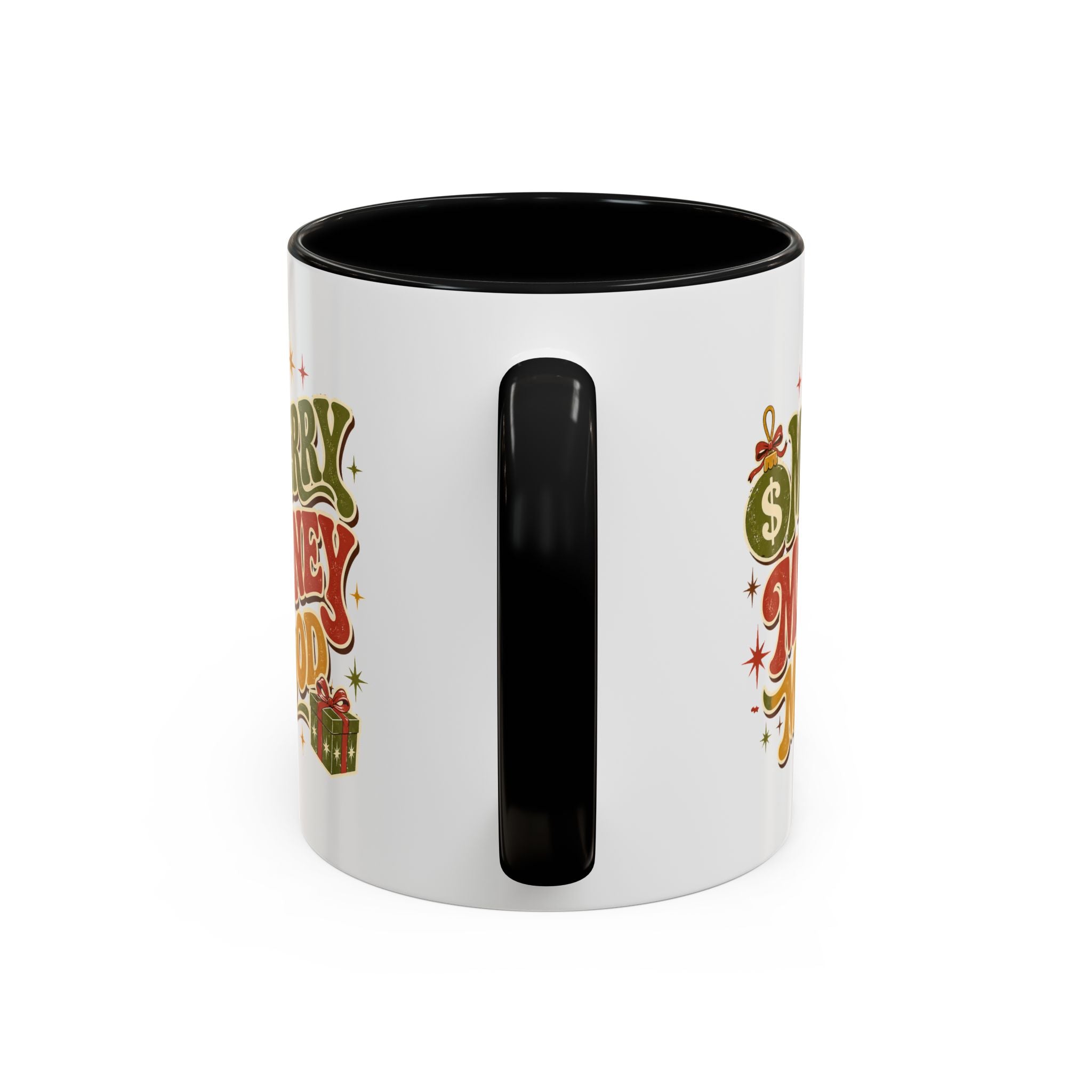 Modern Day Christmas Merry Money Mood Coffee Mug – Holiday Retro Gift Mug