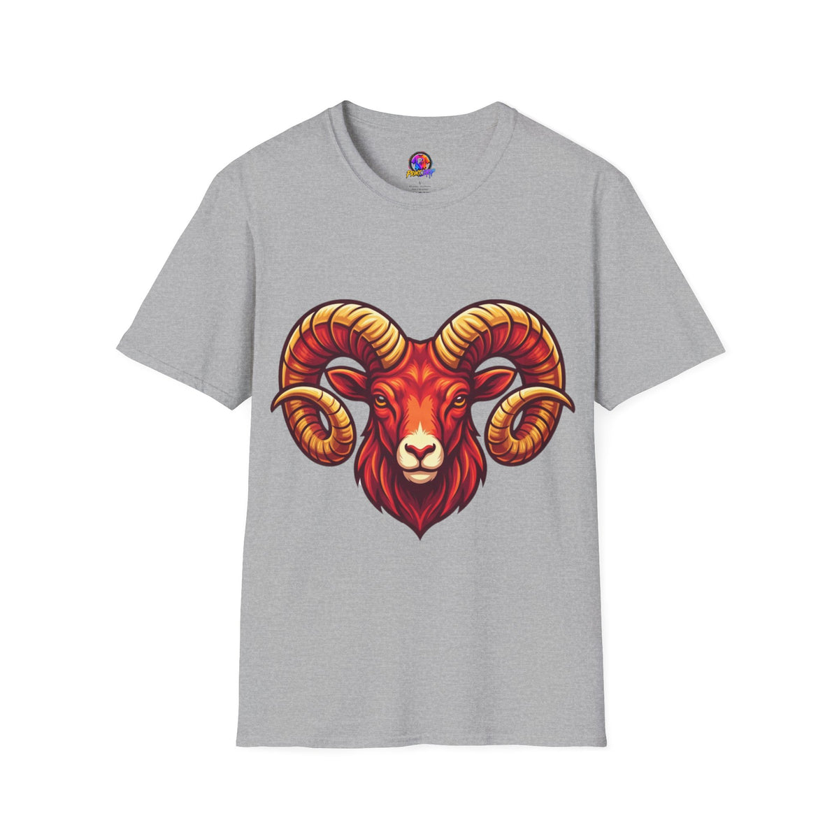 Aries Zodiac Ram Skull T-Shirt — Bold Goat Horn Graphic Tee (Aries/Zodiac)