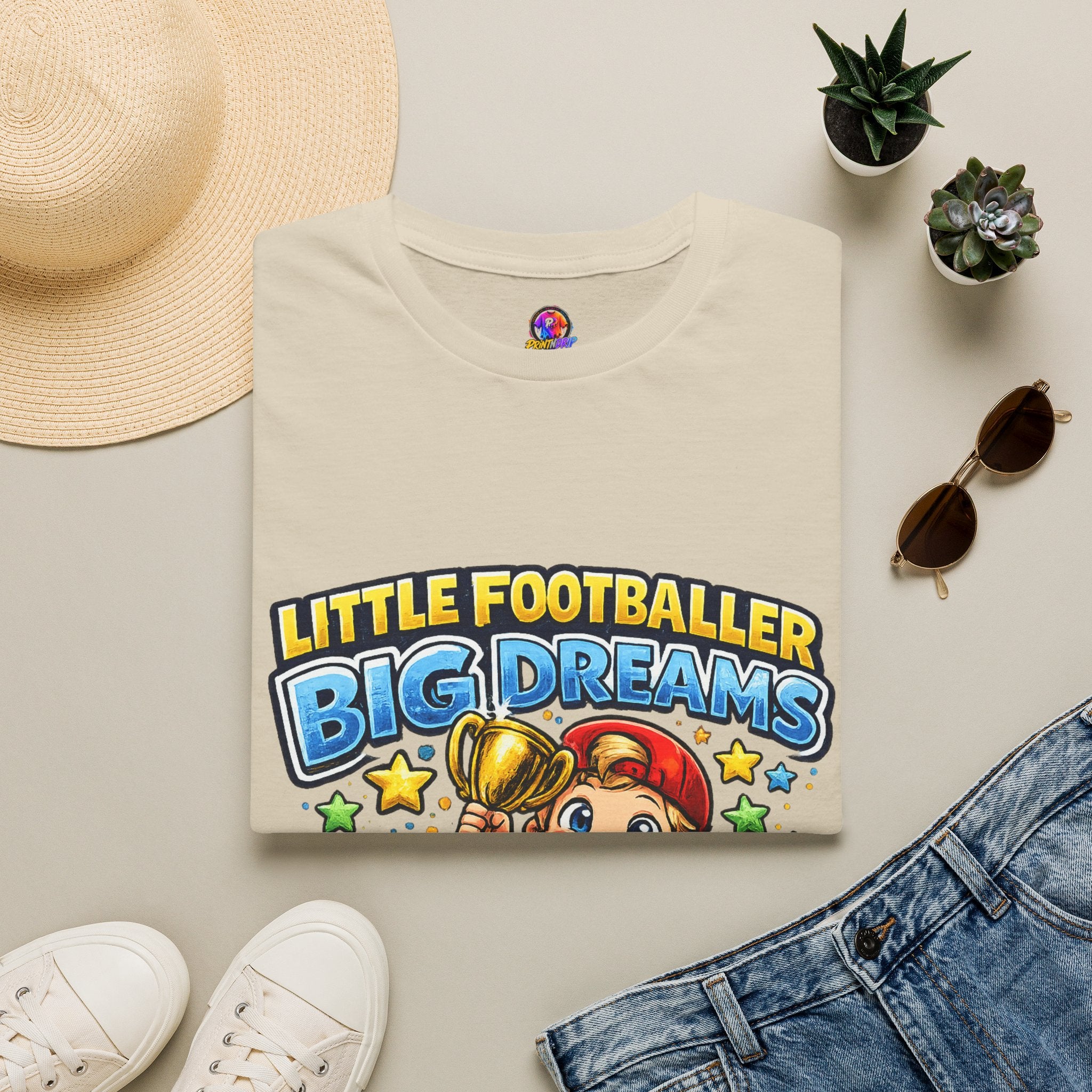 Kids Football T‑Shirt — "Little Footballer Big Dreams" Graphic Tee