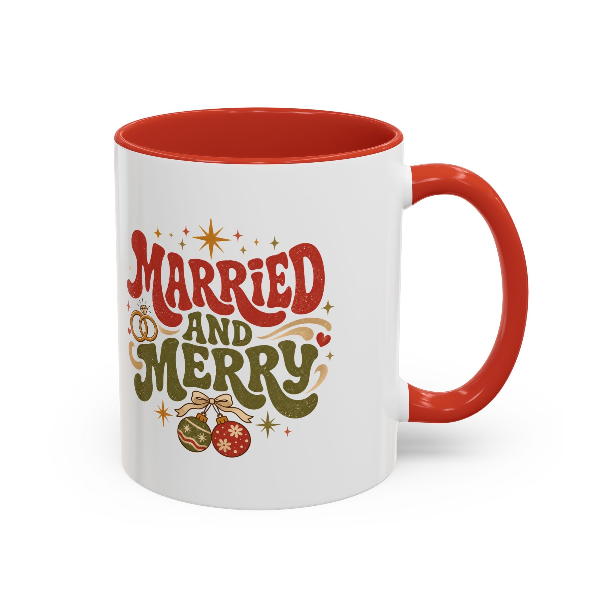 Christmas Married and Merry Christmas Coffee Mug — Holiday Accent Mug