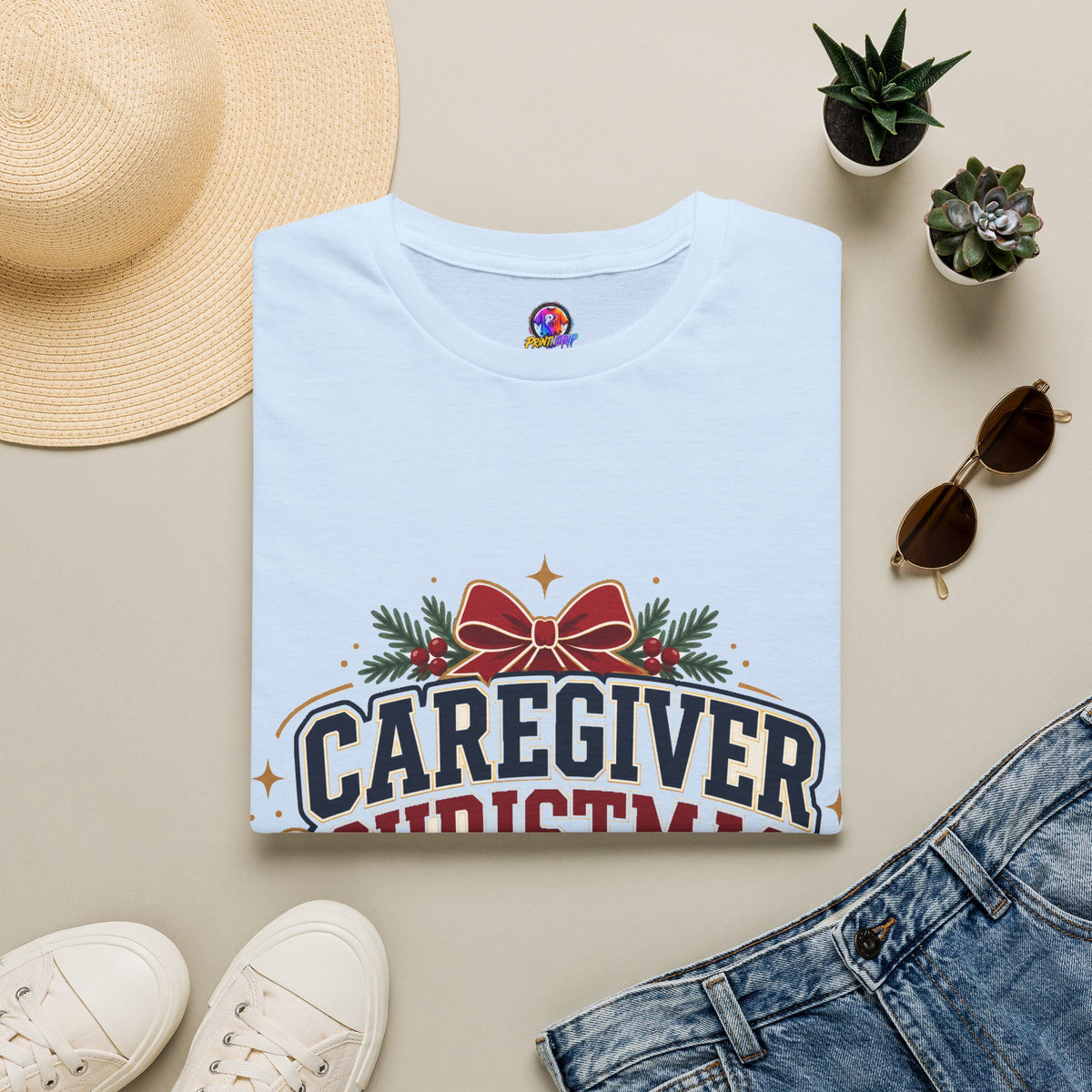 Caregiver Christmas Crew T-Shirt — Holiday Nurse & Caregiver Gift