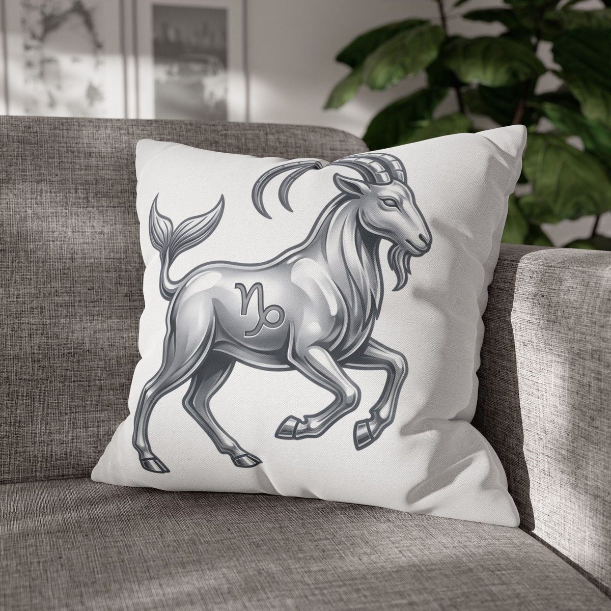 Capricorn Zodiac Pillowcase — Goat-Mermaid Astrology Cushion Cover