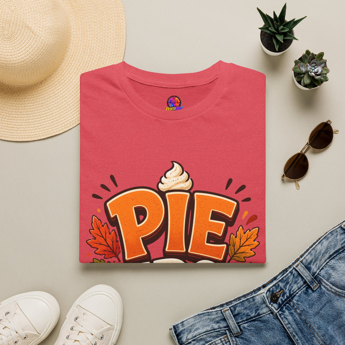 Thanksgiving T-Shirt Pie First T-Shirt — Funny Thanksgiving Pumpkin Pie Graphic Tee