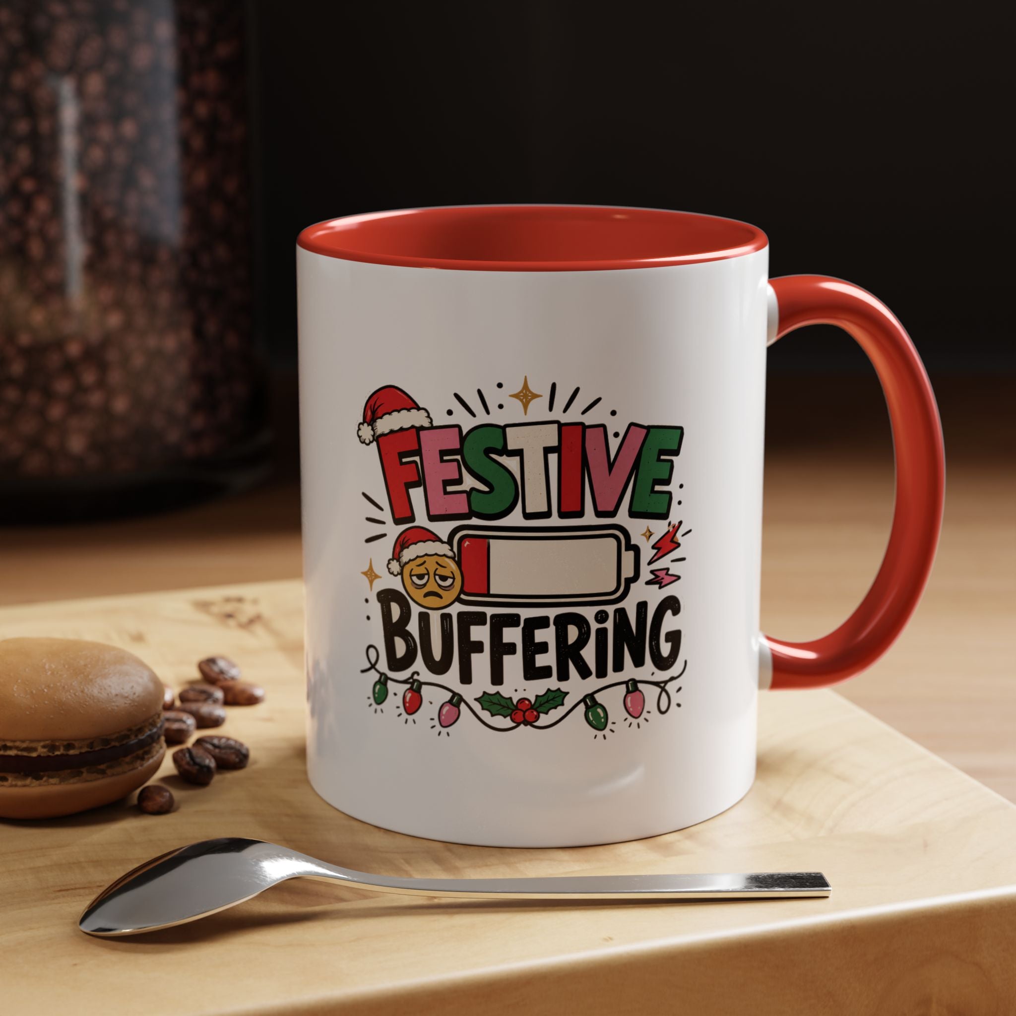 Modern Day Christmas Festive Buffering Mug — Funny Christmas Holiday Coffee Cup (11/15oz)