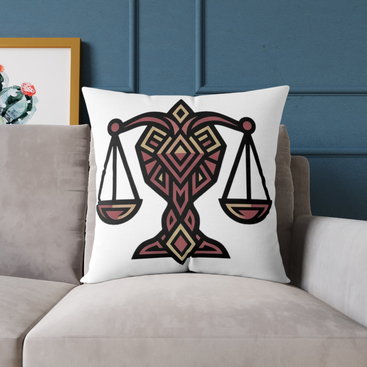 Libra Zodiac Balance Pillow Square Poly Canvas Pillow