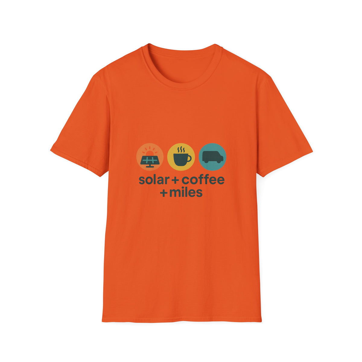 Minimalist Coffee & Camper Icons T-Shirt — Cozy Road Trip Vibes - Trending Now - August 2026