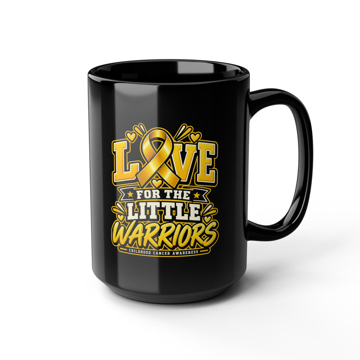 Love for the Little Warriors Black Childhood  Cancer Awareness Mug (11oz & 15oz)