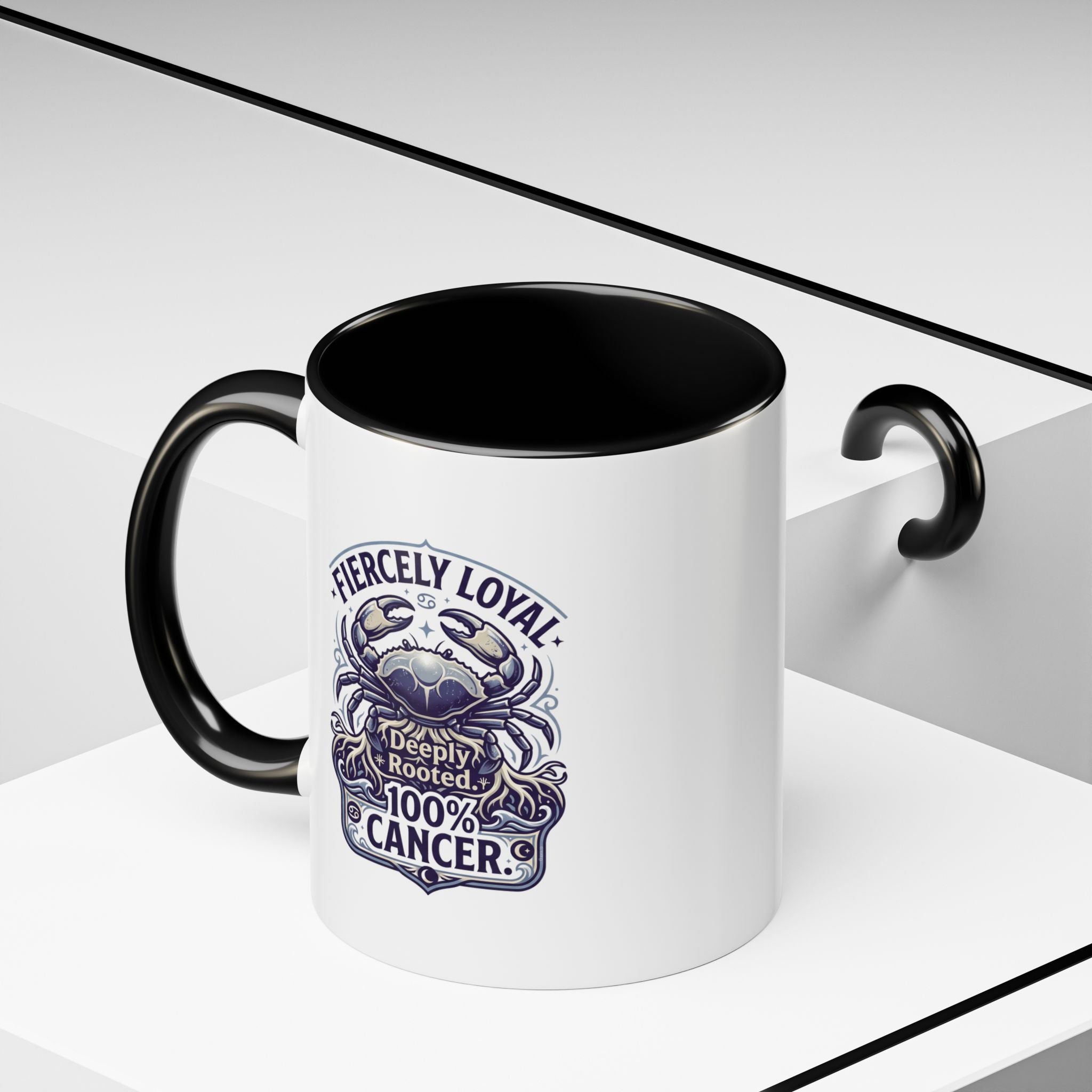 Cancer Zodiac Coffee Mug – "Fiercely Loyal, Deeply Rooted" Accent Mug