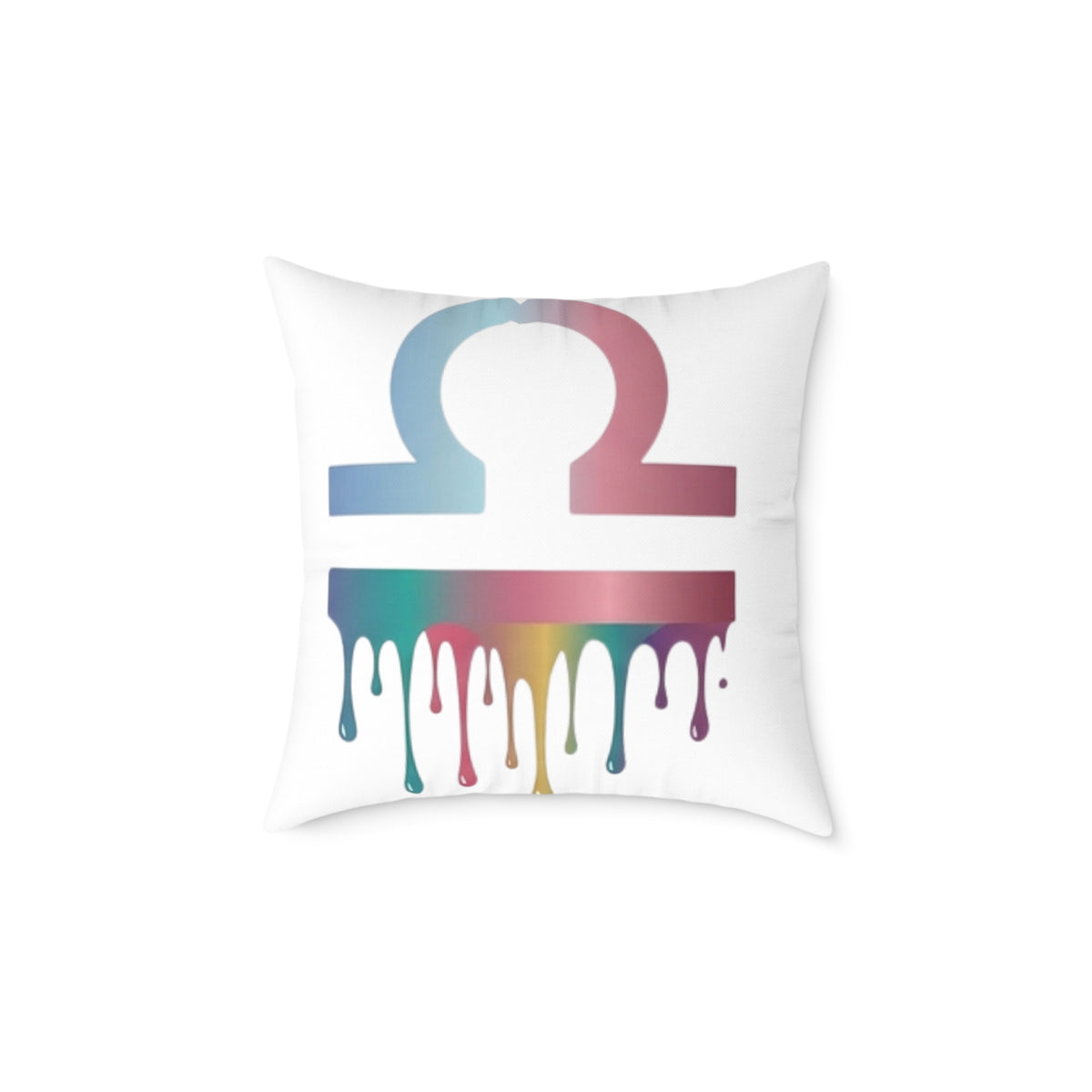 Libra Zodiac Dripping Astrological Square Poly Canvas Pillow