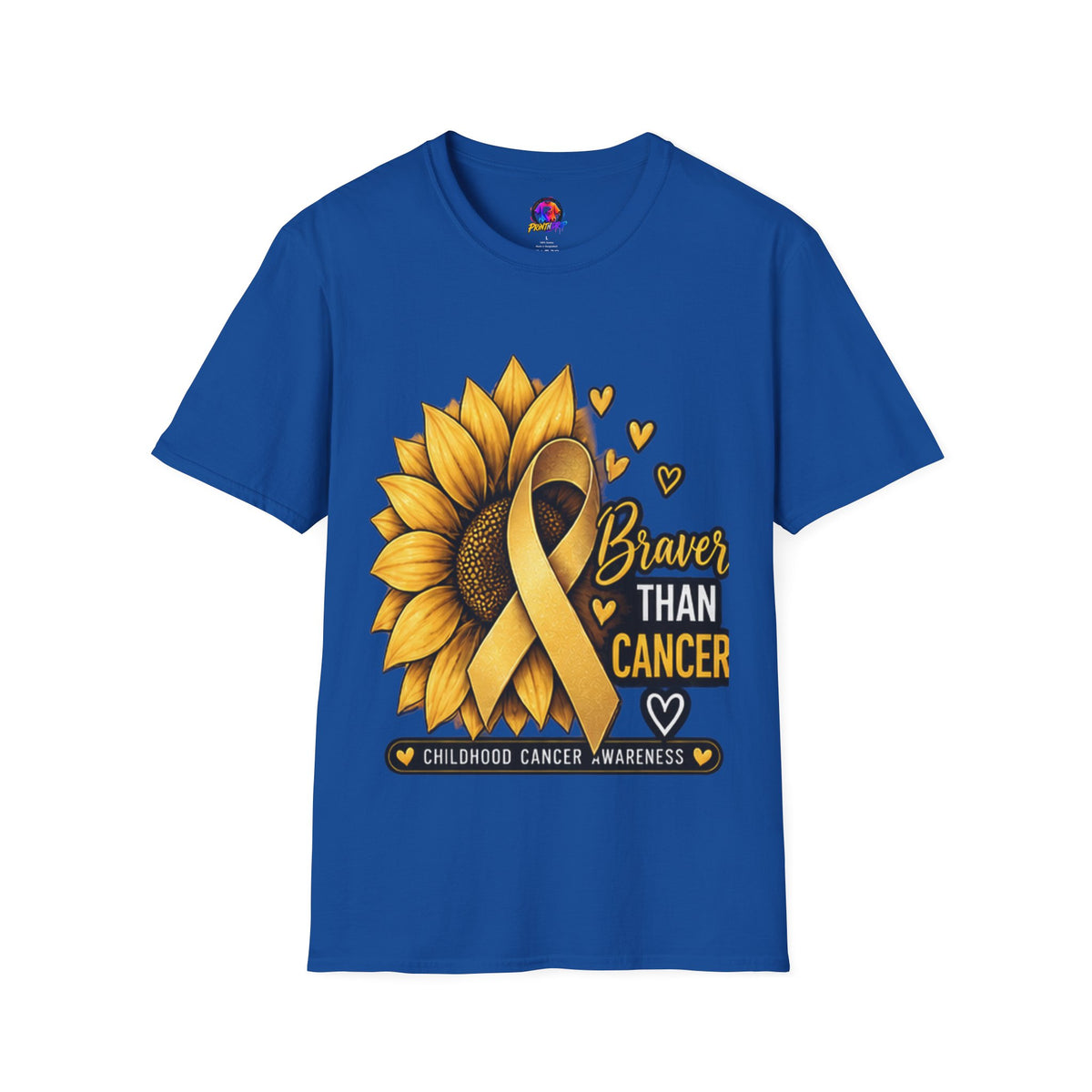 Braver Than Cancer Childhood Cancer Awareness Sunflower T-Shirt