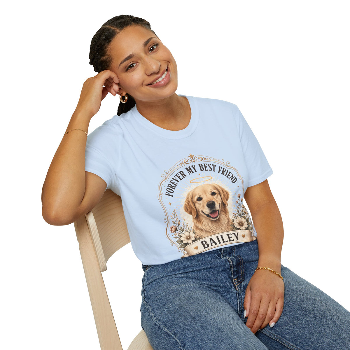 Forever My Best Friend Memorial Dog T-Shirt — Personalized Pet Tribute Tee