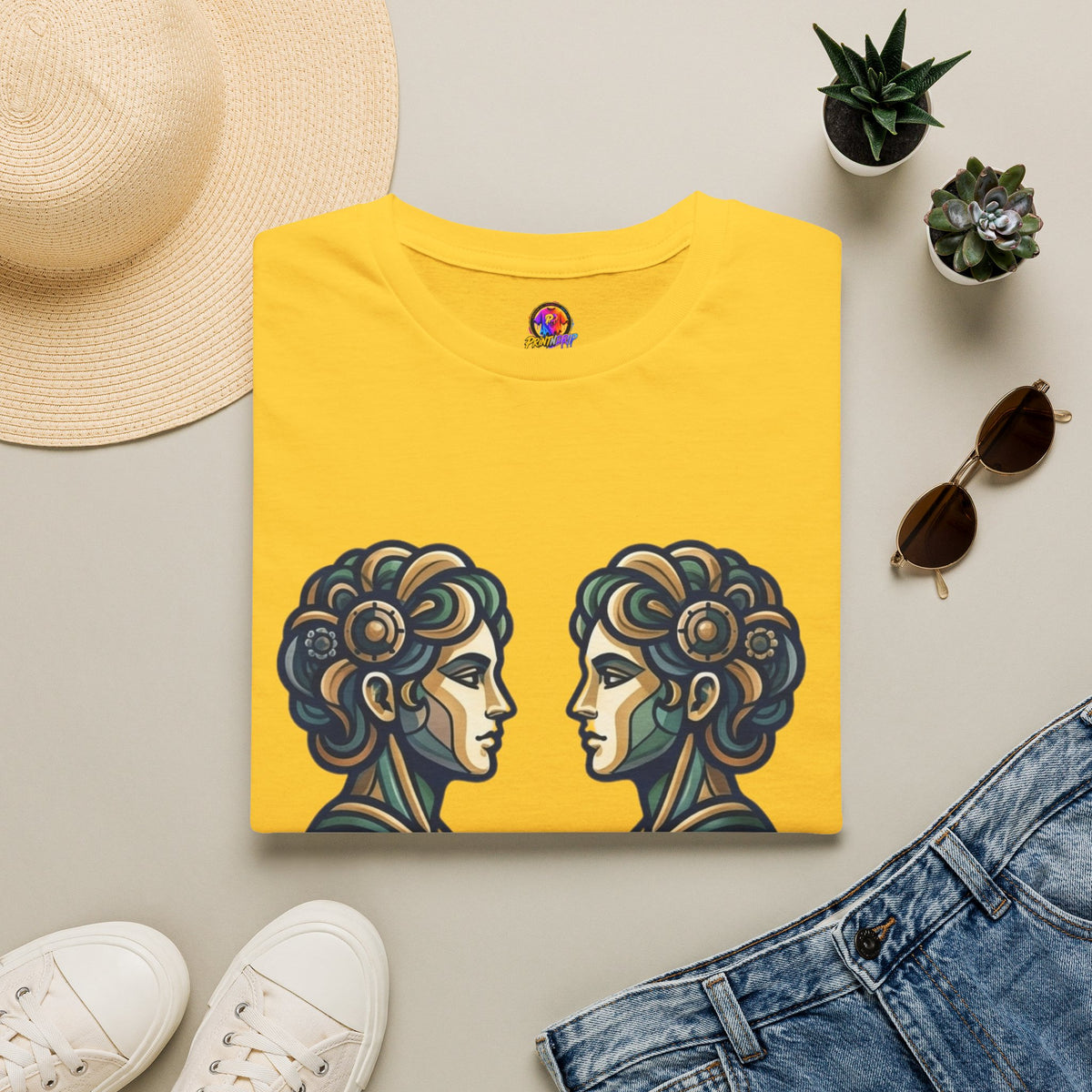 Gemini Zodiac T‑Shirt — Vintage Twins Astrology Tee ("Gemini: Jack of All Trades")