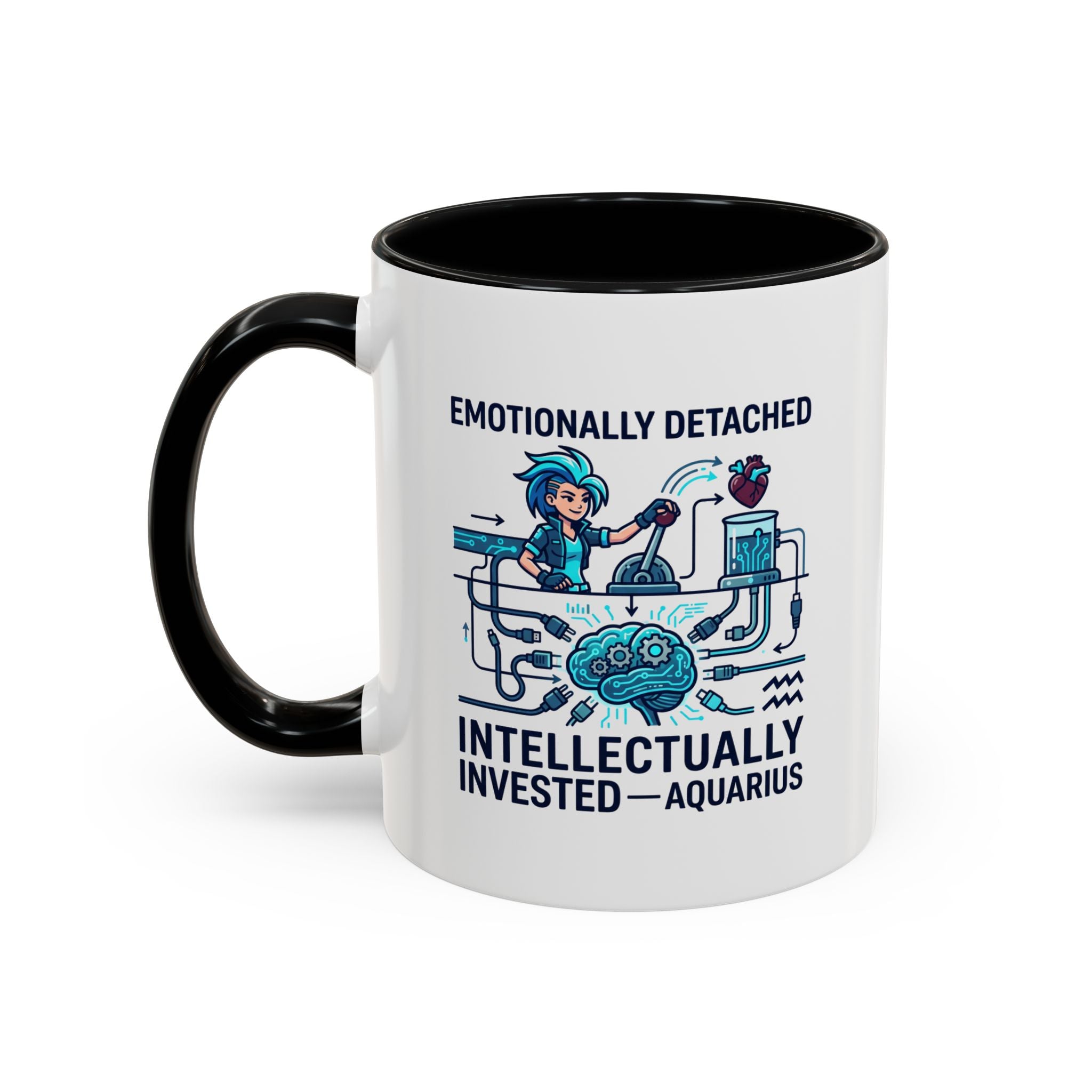 Aquarius Coffee Mug - "Emotionally Detached, Intellectually Invested" Accent Mug 11oz