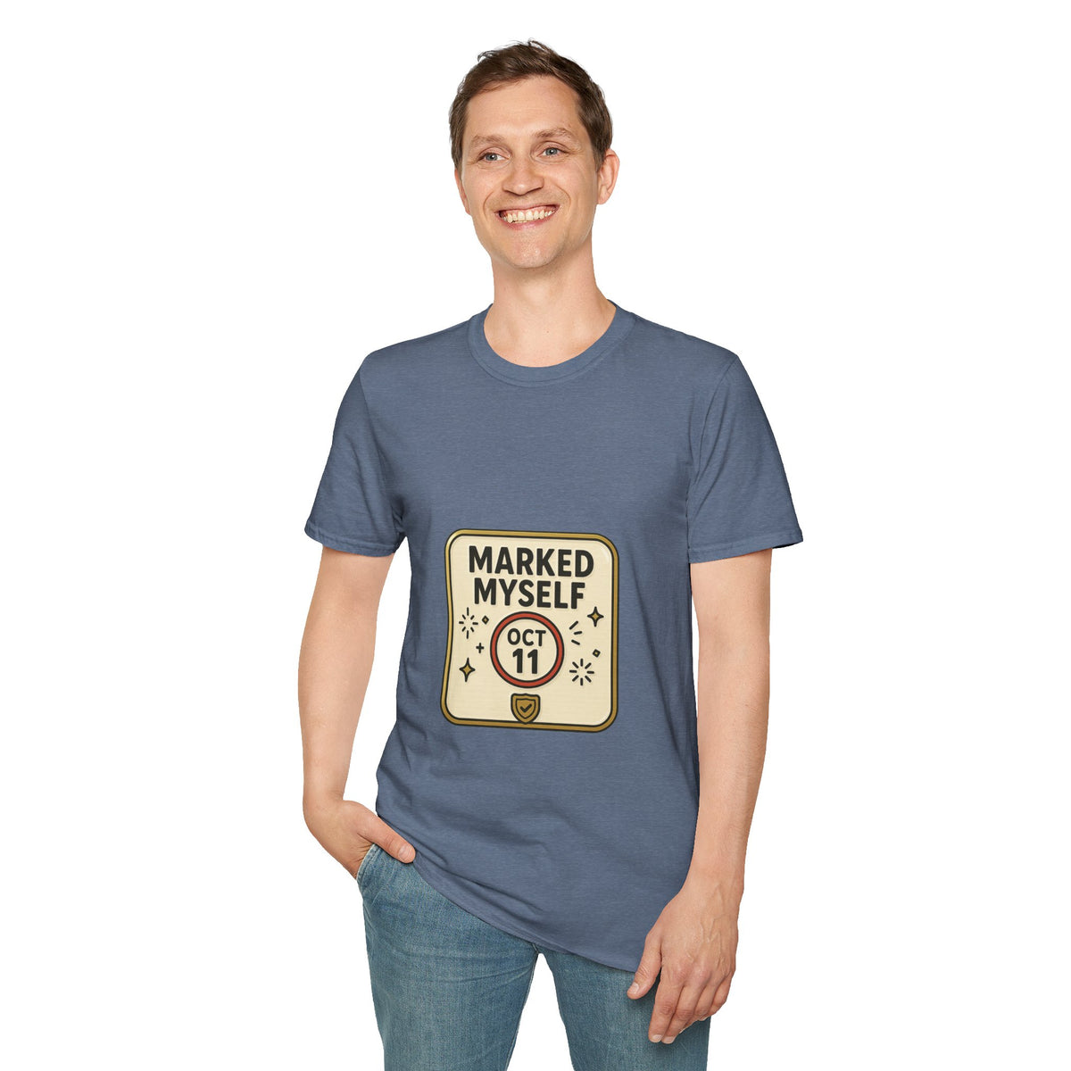 Marked Myself Oct 11 Badge T-Shirt — Minimalist Anniversary/Reminder Tee - Trending Now - October 2026