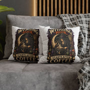 Halloween Witching Hour Pillowcase — "Witching Hour Starts After Coffee" Gothic Witch Decor