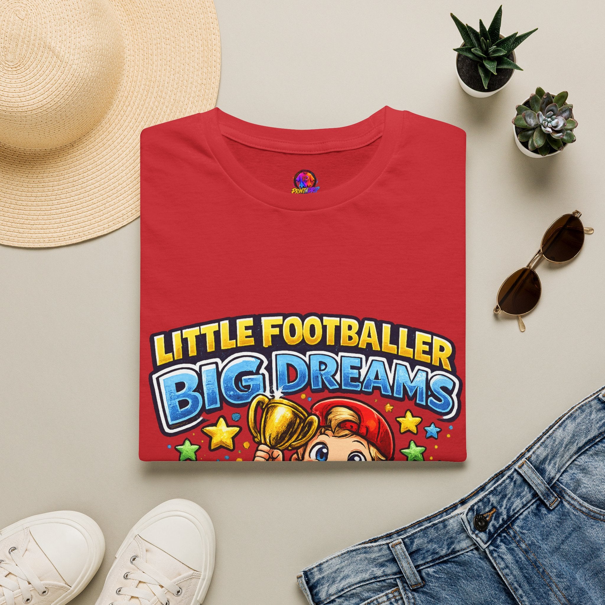 Kids Football T‑Shirt — "Little Footballer Big Dreams" Graphic Tee
