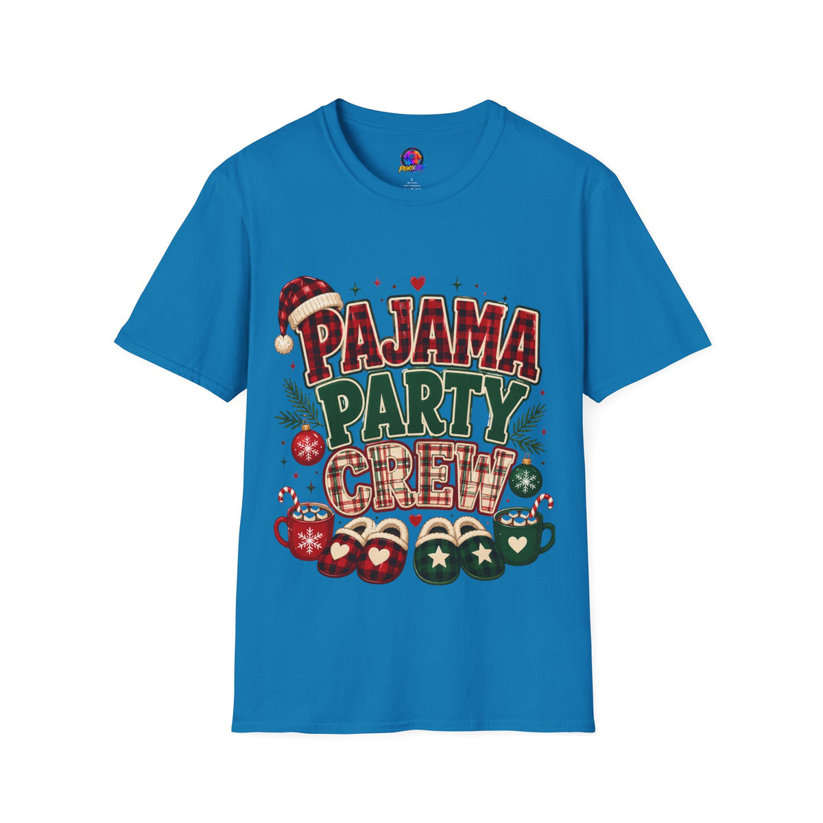 Pajama Party Crew T‑Shirt — Festive Christmas Lounge Tee