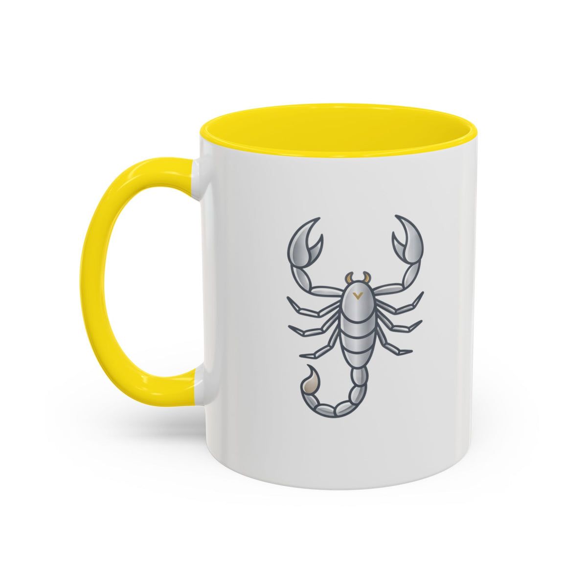 Scorpio Zodiac Accent Coffee Mug — Silver Scorpion Astrology Gift