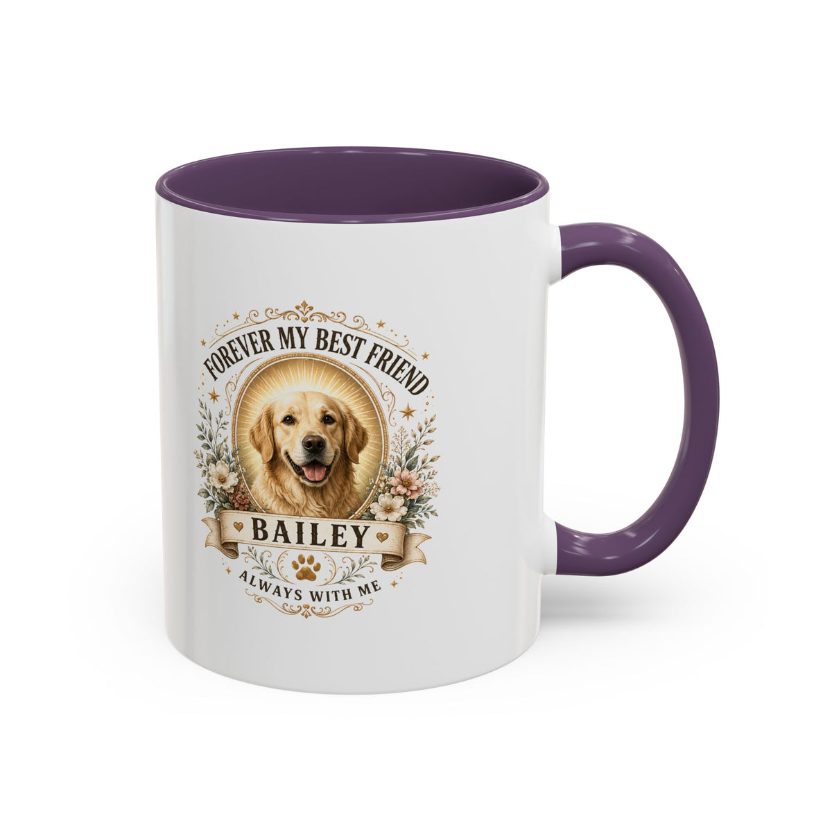 Milo Bailey Dog Dad Mom Personalized Dog Photo Coffee Mug — "Forever My Best Friend" Memorial Mug