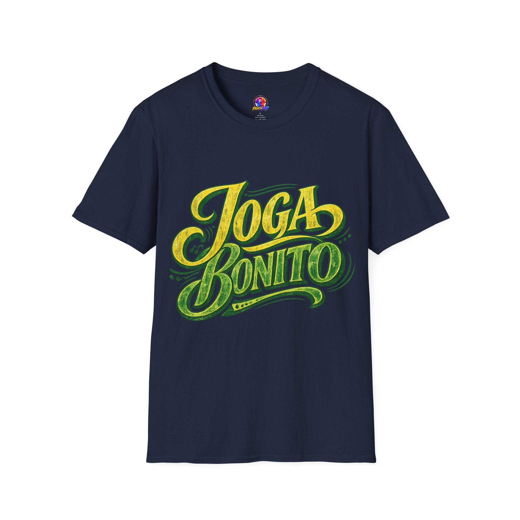 Brazil T-Shirt — 'Joga Bonito' Vintage Soccer Script Tee