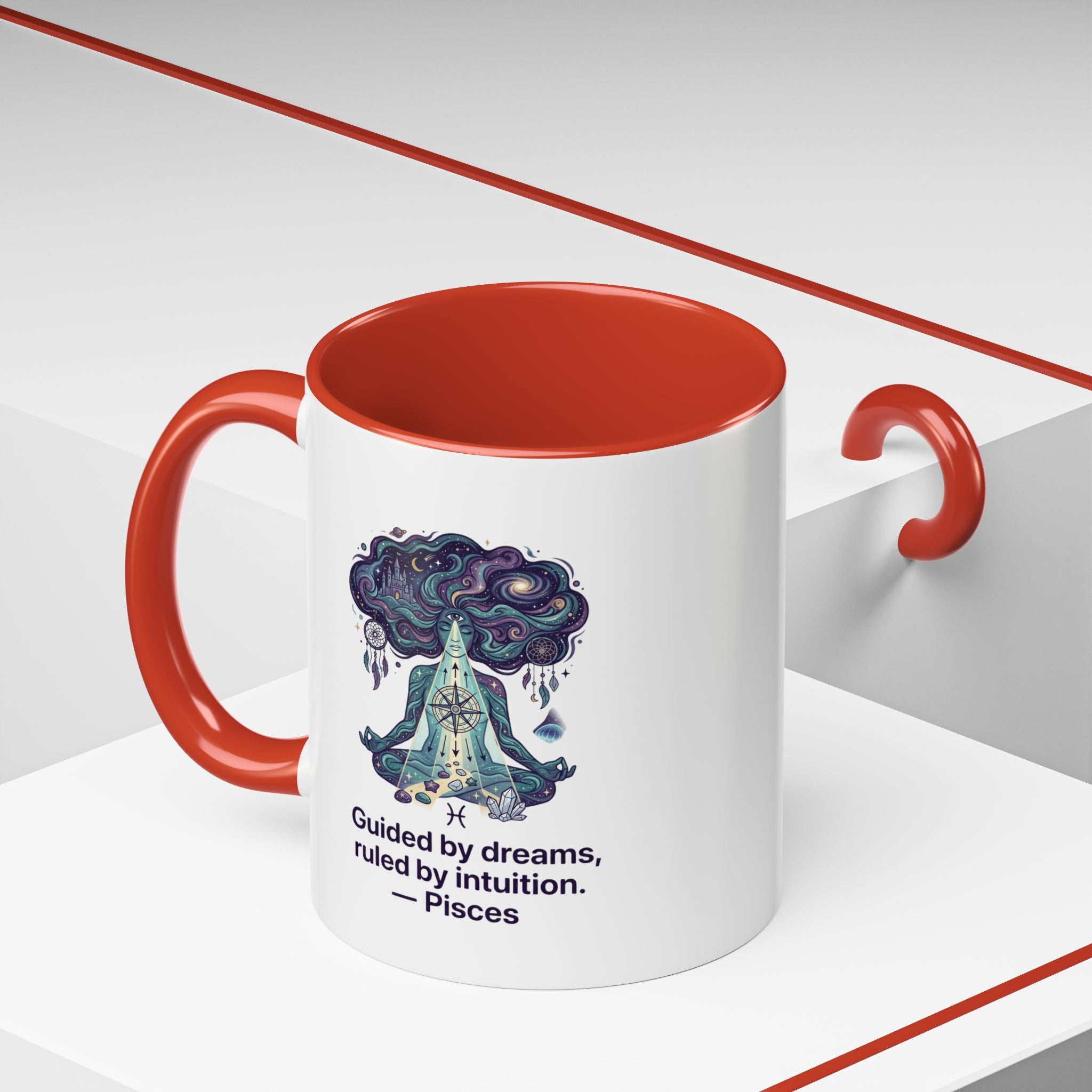 Pisces Zodiac Coffee Mug — "Guided by dreams, ruled by intuition" Accent Mug