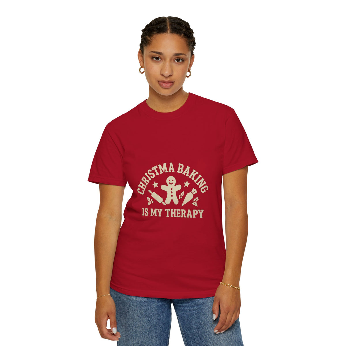Christmas Baking T-Shirt — "Christmas Baking Is My Therapy" Gingerbread Holiday Tee- Trending Now - October 2026