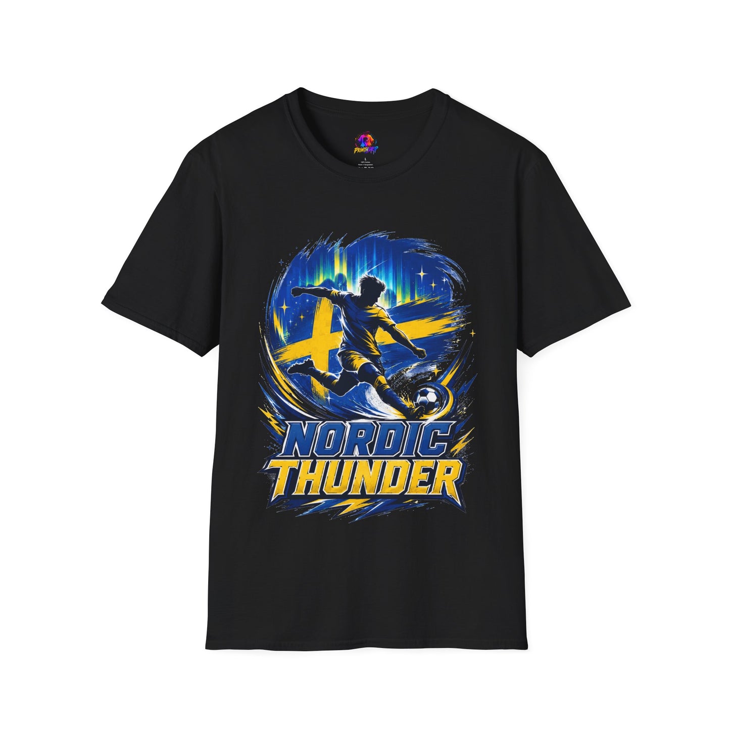 Sweden Nordic Thunder Soccer T-Shirt — Sweden Football Fan Tee