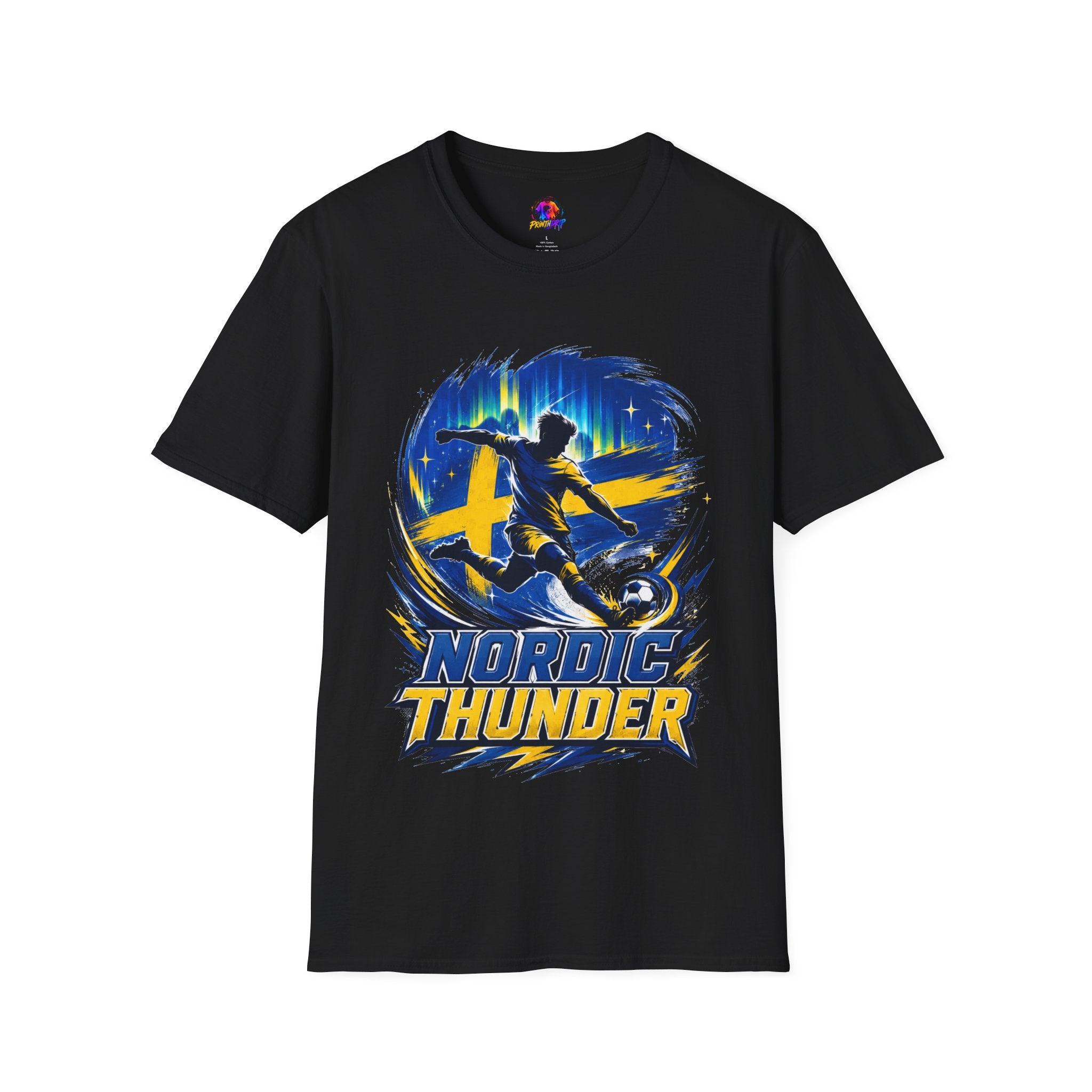 Sweden Nordic Thunder Soccer T-Shirt — Sweden Football Fan Tee