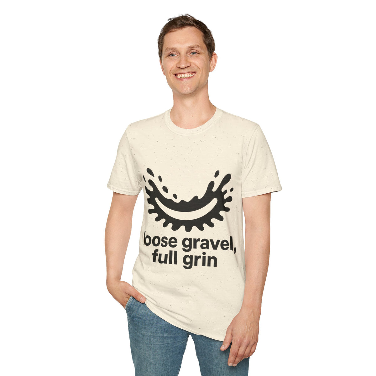 "Loose Gravel Full Grin" Funny Cycling Tee | Mud Splash Bike Graphic T-Shirt - Trending Now - September 2026