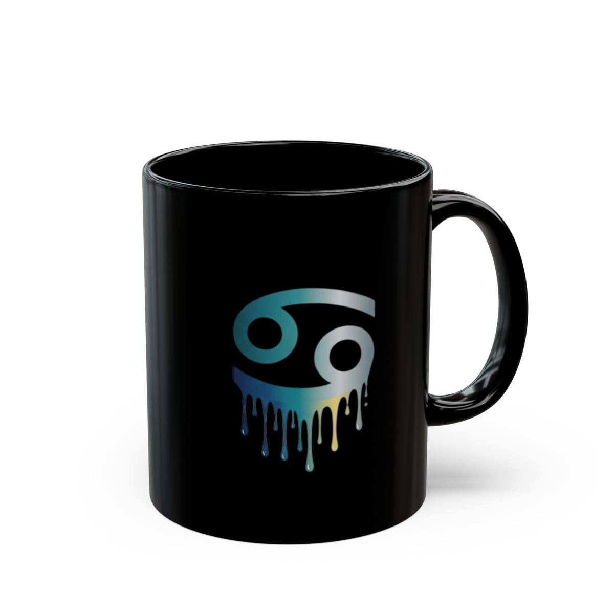 Cancer Zodiac Drip Mug — Colorful Melting Astrology Coffee Cup