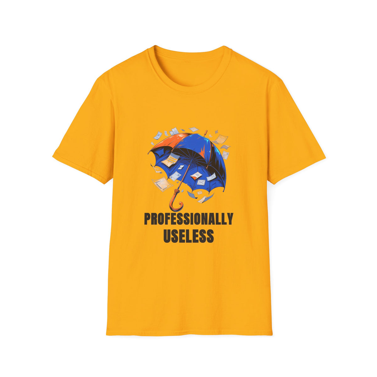 Professionally Useless T-Shirt — Illustrated Umbrella Graphic - Trending Now - August 2026