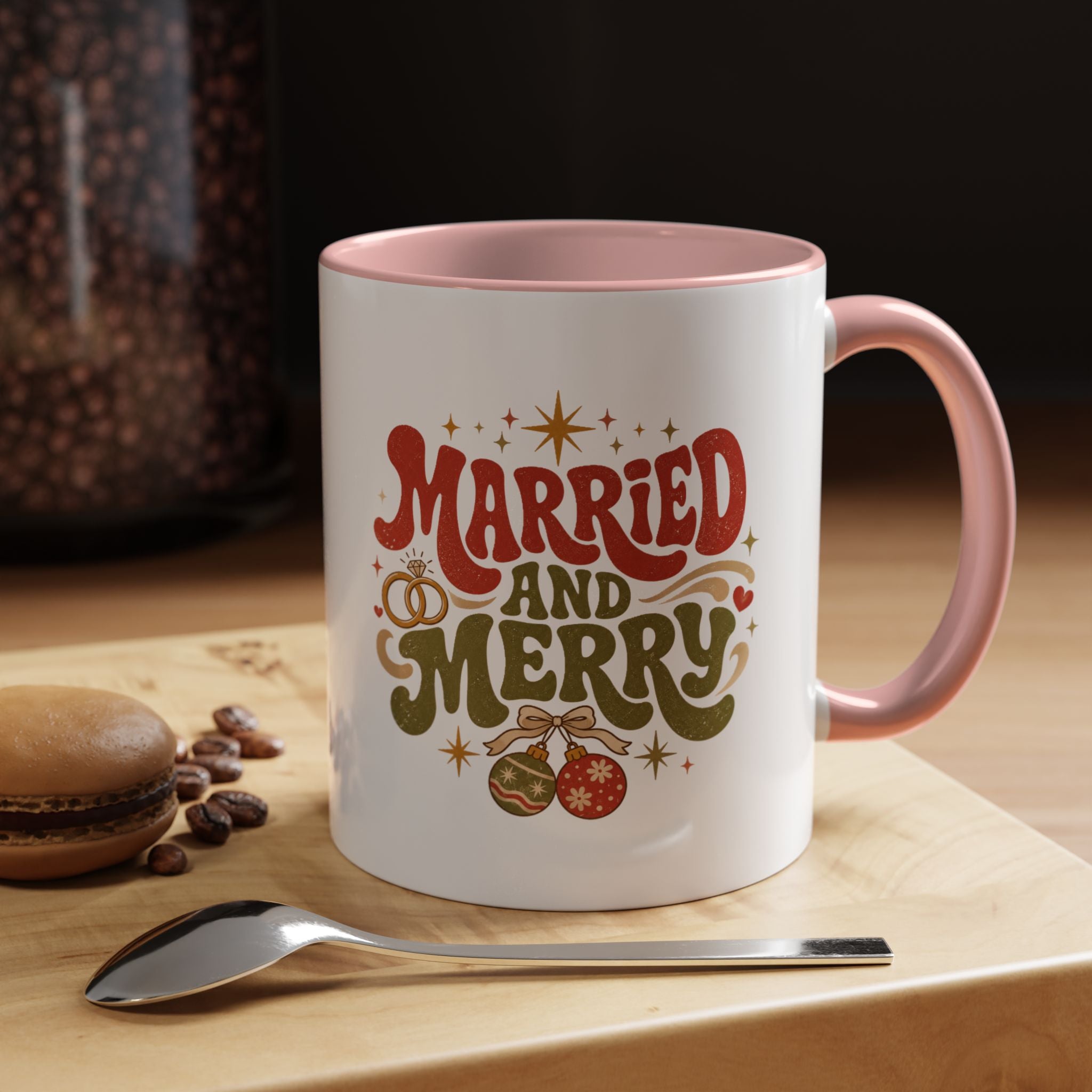 Christmas Married and Merry Christmas Coffee Mug — Holiday Accent Mug