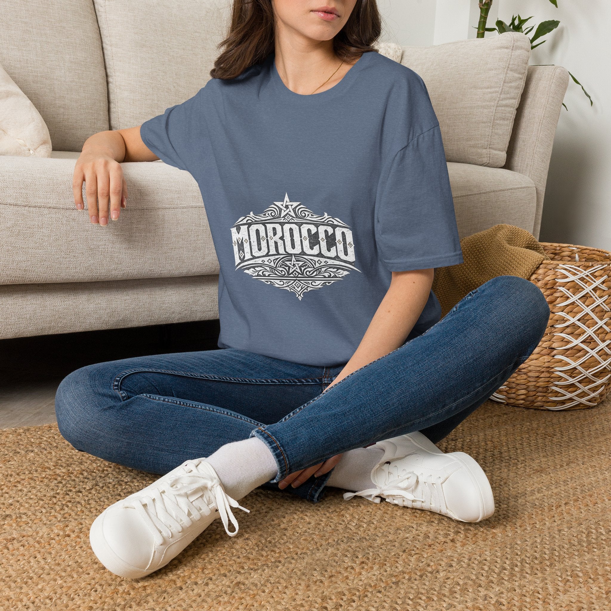 Morocco Vintage Graphic T-Shirt — Travel Tee with Ornamental Crest