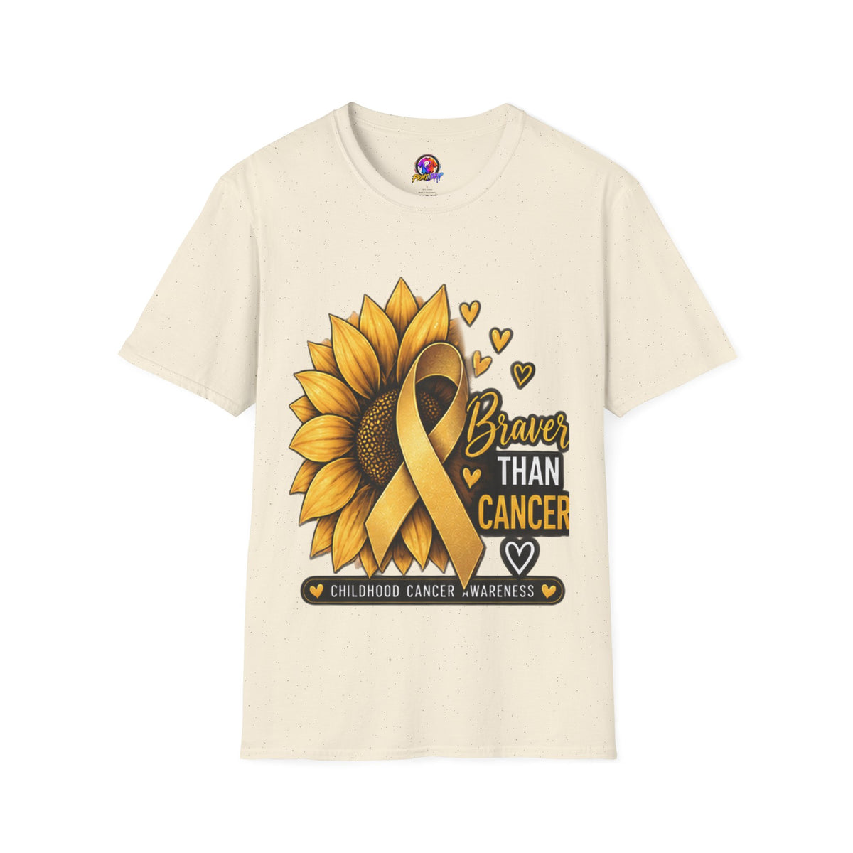Braver Than Cancer Childhood Cancer Awareness Sunflower T-Shirt