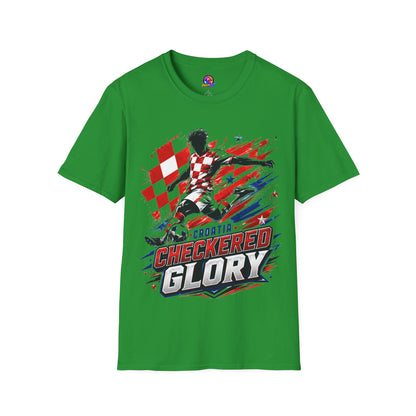 Checkered Glory T-Shirt — Croatia Soccer Fan Tee